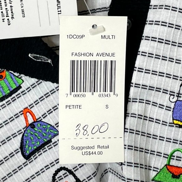 Vintage Blast Petites Women's S PS Blouse Short Sleeve Embroidered Purses Polo S - Picture 10 of 12